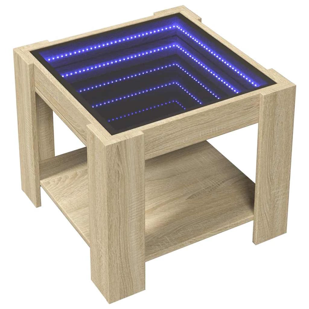 vidaXL vidaXL Coffee Table 53x53x45 LED InfiMirror Home - Coffee Table