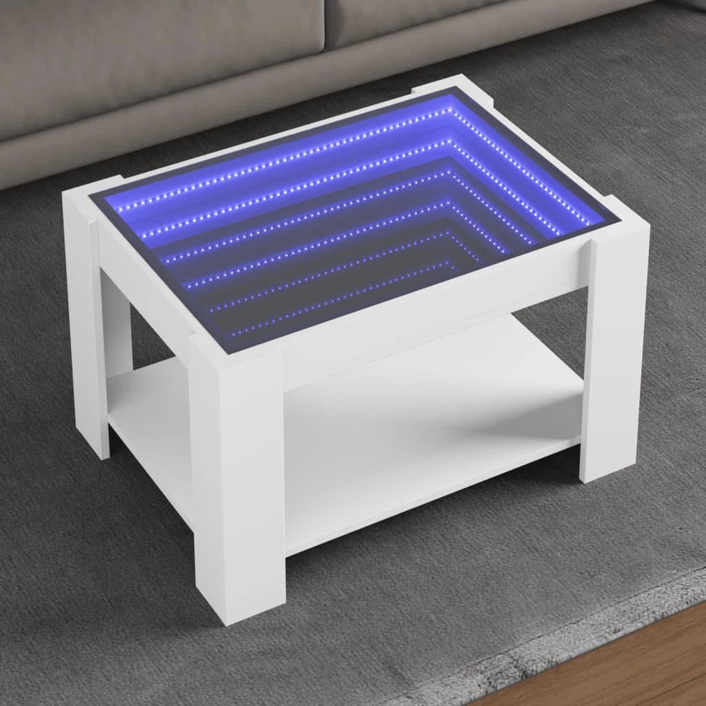 vidaXL CoffeeTable 73x53x45 LED Mirror LivingRoom by vidaXL