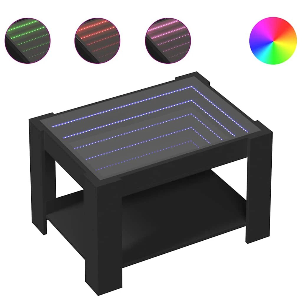 vidaXL VidaXL Coffee Table 73x53x45 LED Mirror Home - Coffee Table