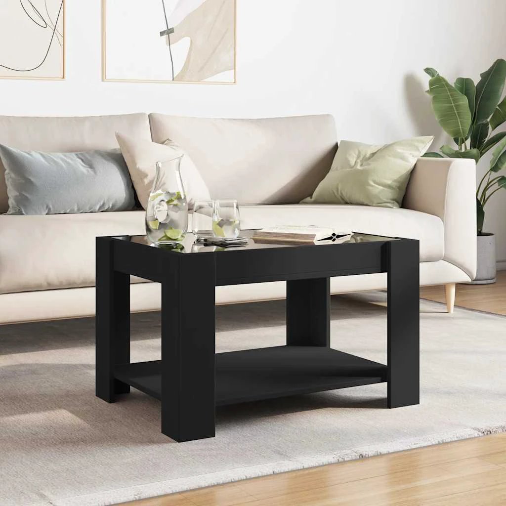 vidaXL VidaXL Coffee Table 73x53x45 LED Mirror Home - Coffee Table