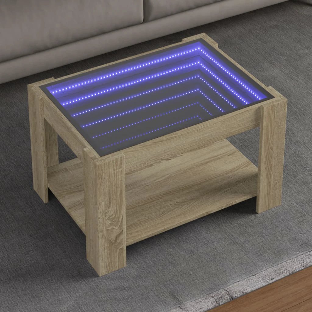 vidaXL VidaXL Coffee Table 73x53x45 LED Mirror Living - Coffee Table
