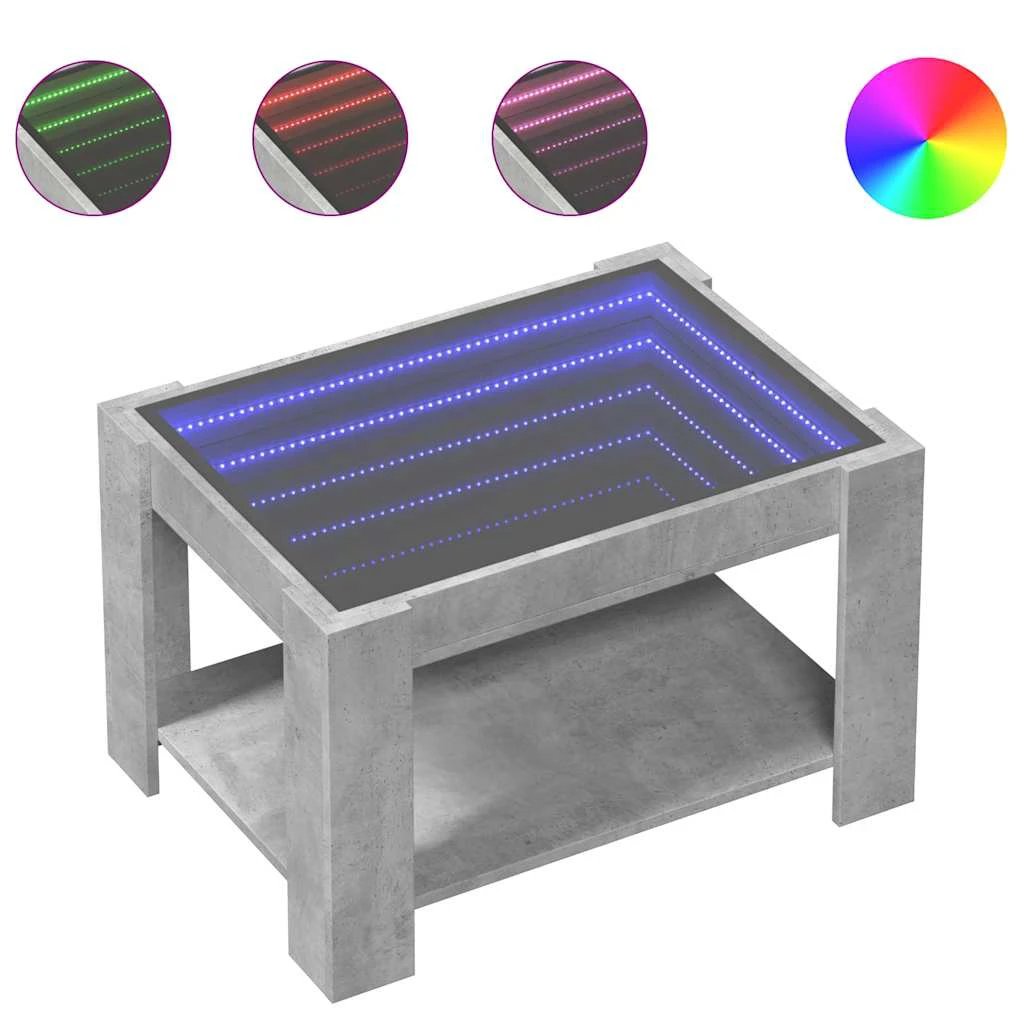 vidaXL VidaXL Coffee Table 73x53x45 LED Mirror Home - Coffee Table