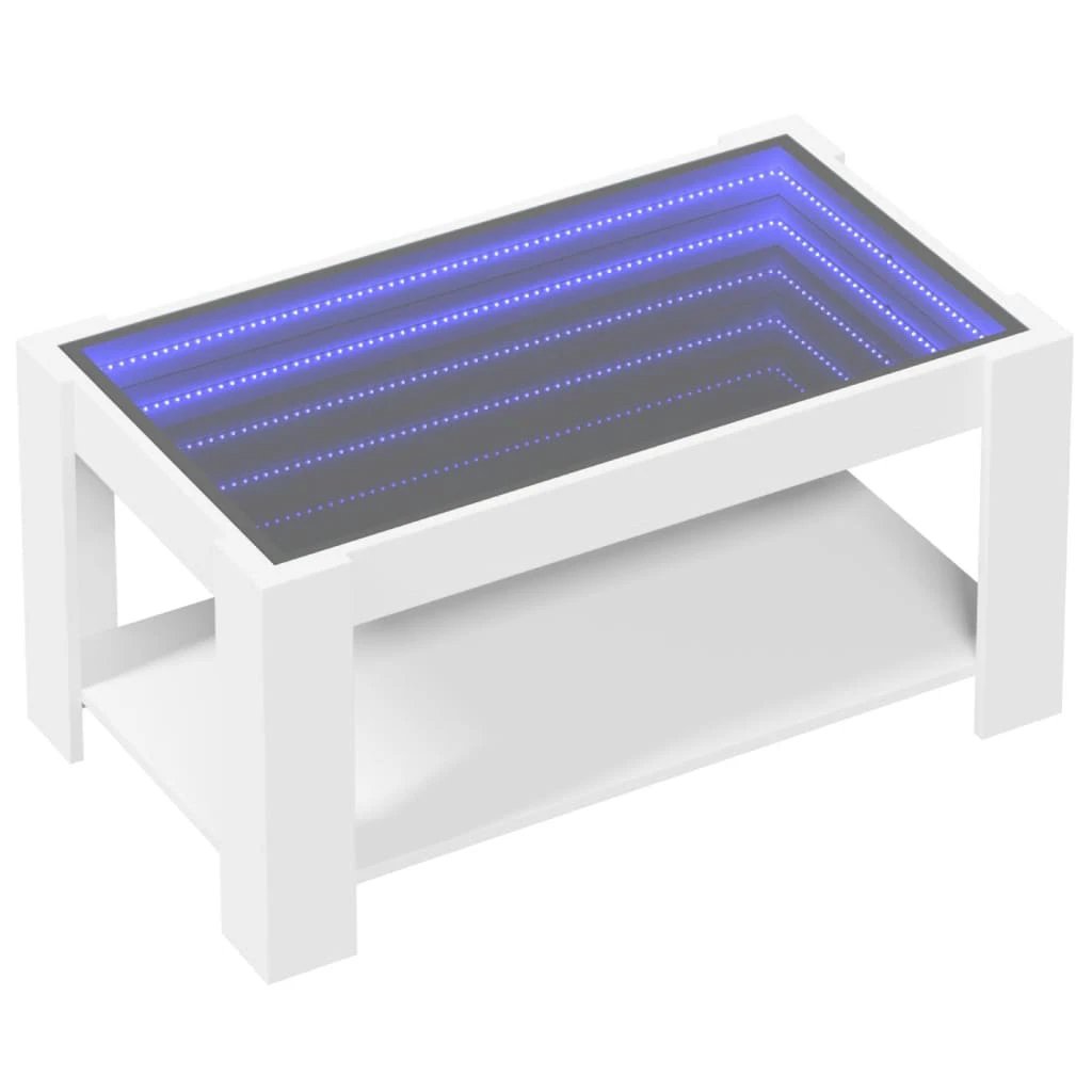 vidaXL vidaXL Coffee Table with LED White 93x53x45 cm Engineered Wood - Coffee Table
