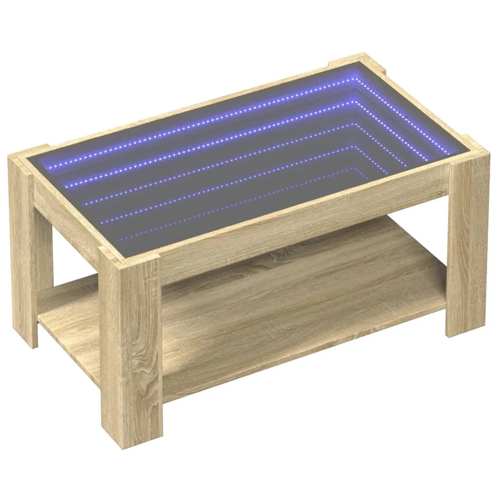 vidaXL vidaXL Coffee Table 93x53x45 cm LED Mirror - Coffee Table