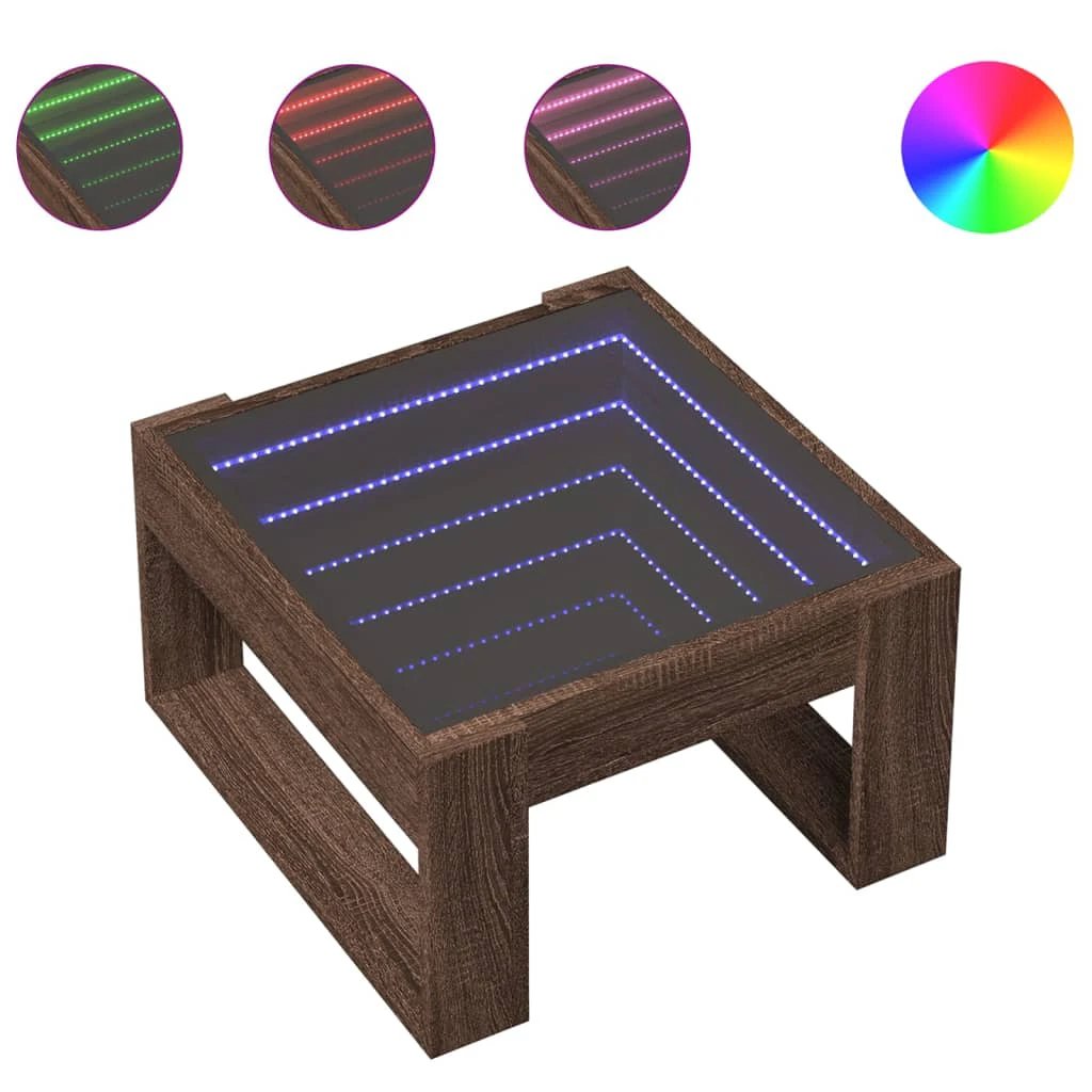 vidaXL VidaXL Coffee Table 50x53x30 LED Infinity Mirror - Coffee Table