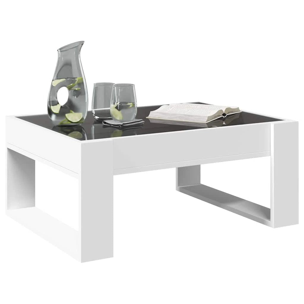 vidaXL Coffee Table 70x53x30 cm Infinity LED Mirror RGB Lighting For Modern Living Room by vidaXL