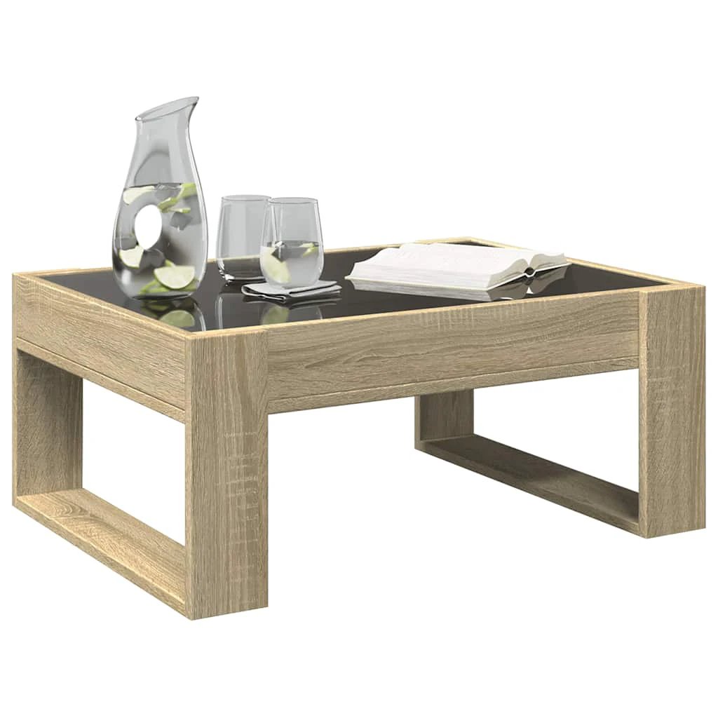 vidaXL VidaXL Coffee Table 70x53x30 LED Infinity Oak - Coffee Table