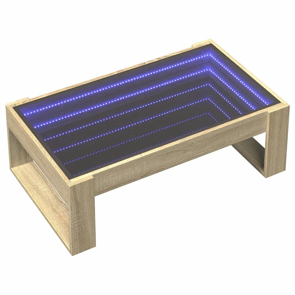 vidaXL vidaXL Coffee Table 90x53x30cm Infinity LED Home - Coffee Table