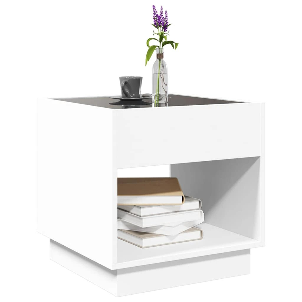 vidaXL VidaXL Coffee Table 50x50x50 cm Infinity LED White Illuminated Mirror for Modern Living Room Decor - Coffee Table