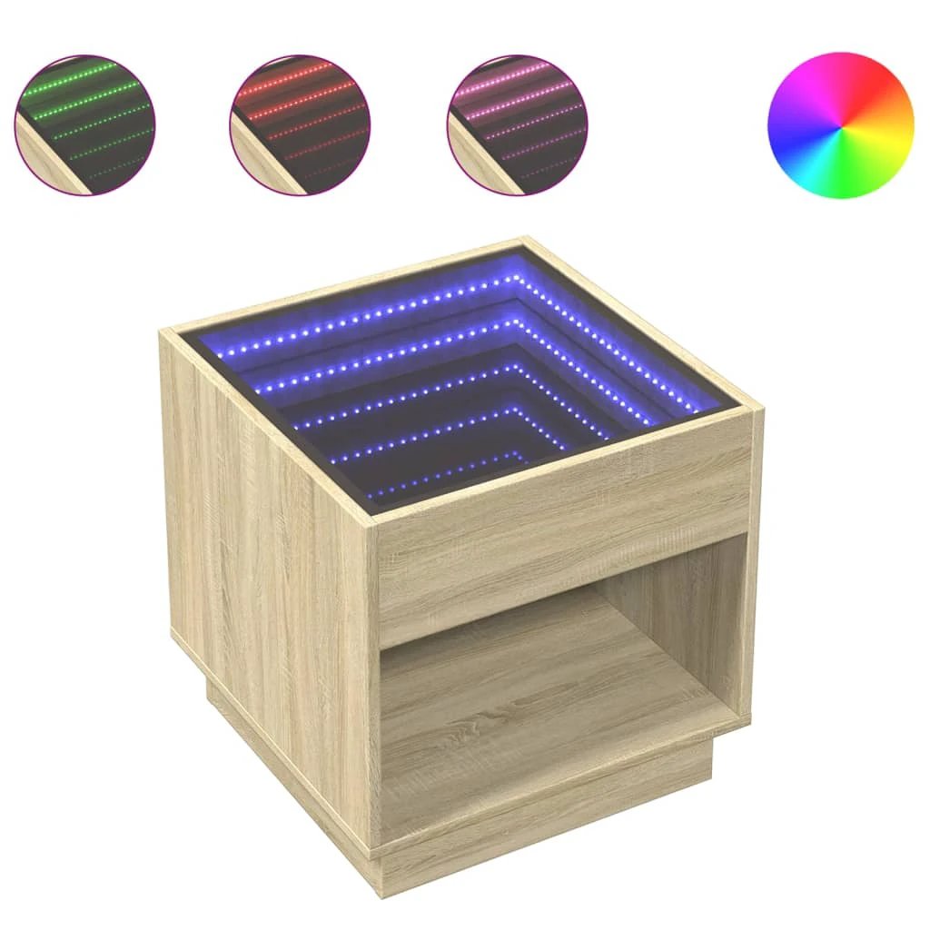 vidaXL VidaXL Coffee Table 50x50x50 cm Infinity LED Home - Coffee Table