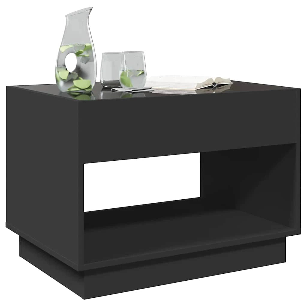 VidaXL Coffee Table 70x50x50 cm Infinity LED Mirror Black Living Room Decor For Modern Homes by vidaXL