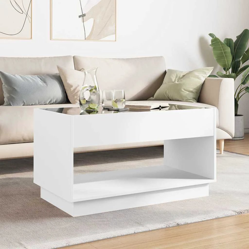 vidaXL Coffee Table 90x50x50 cm Infinity LED Mirror for Modern Living Room Decor by vidaXL
