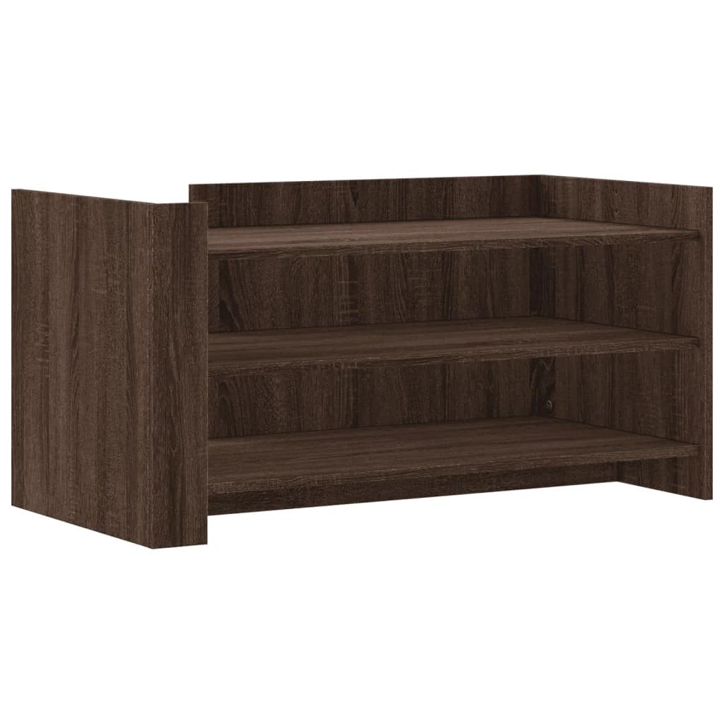 vidaXL vidaXL Coffee Table Brown Oak 100x50x50cm Engineered Wood With Storage Shelves Durable - Coffee Table