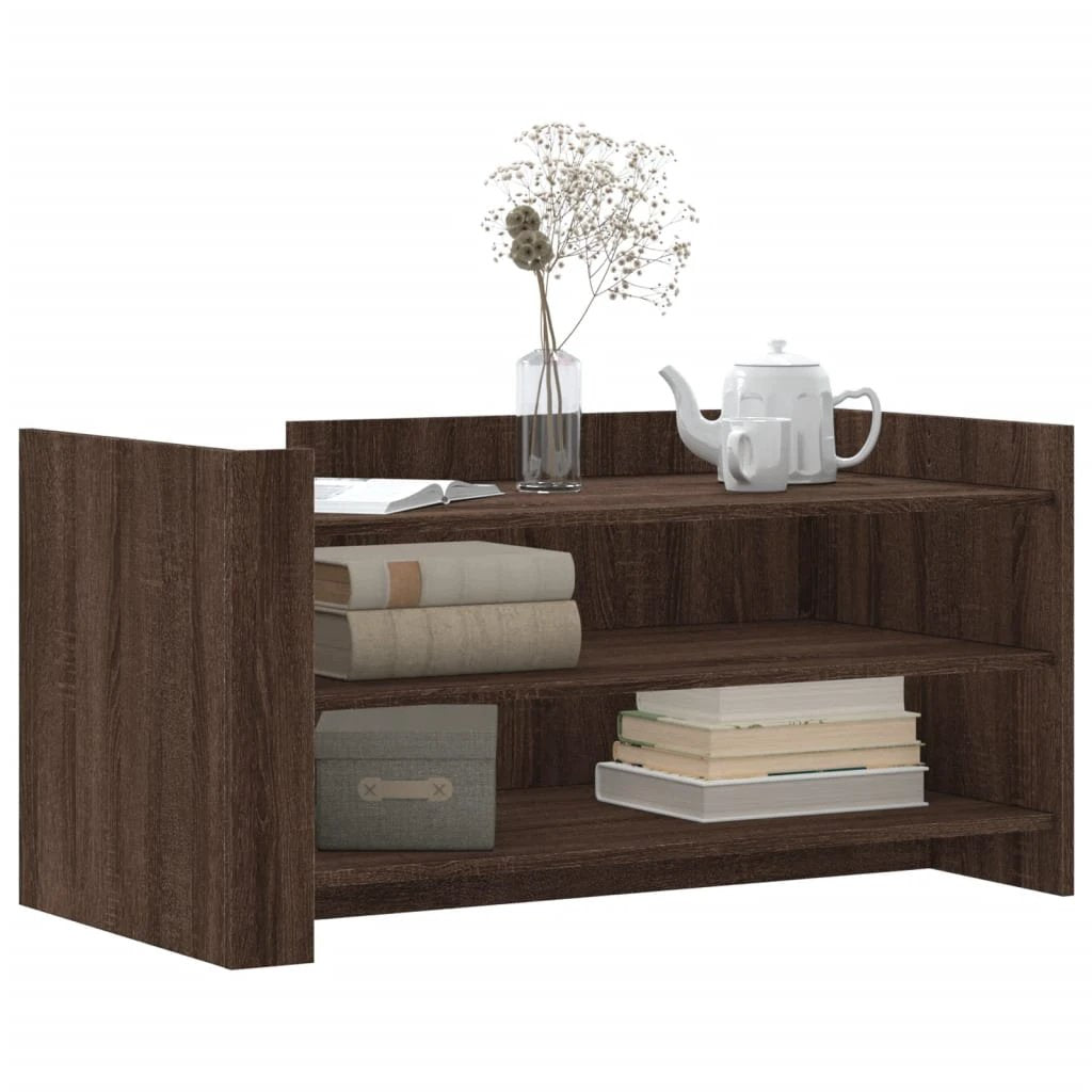 vidaXL vidaXL Coffee Table Brown Oak 100x50x50cm Engineered Wood With Storage Shelves Durable - Coffee Table