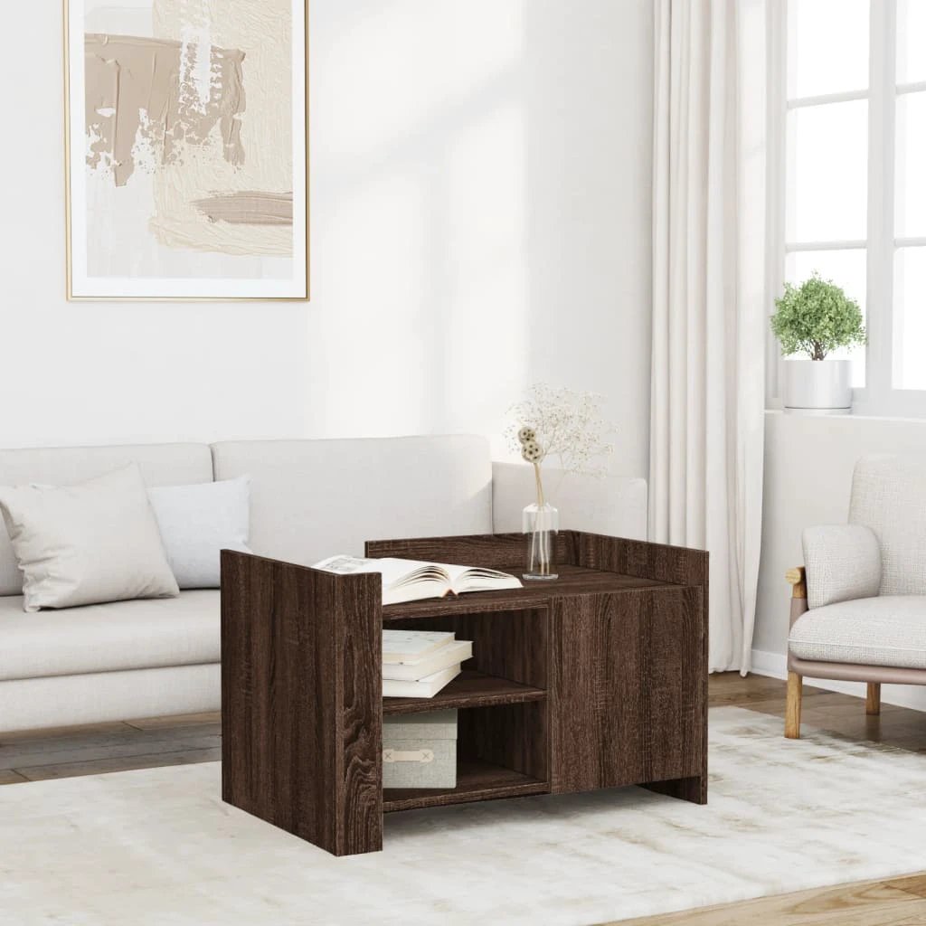 vidaXL VidaXL Coffee Table 80x50x50 cm Engineered Wood With Storage Shelves For Living Room - Coffee Table
