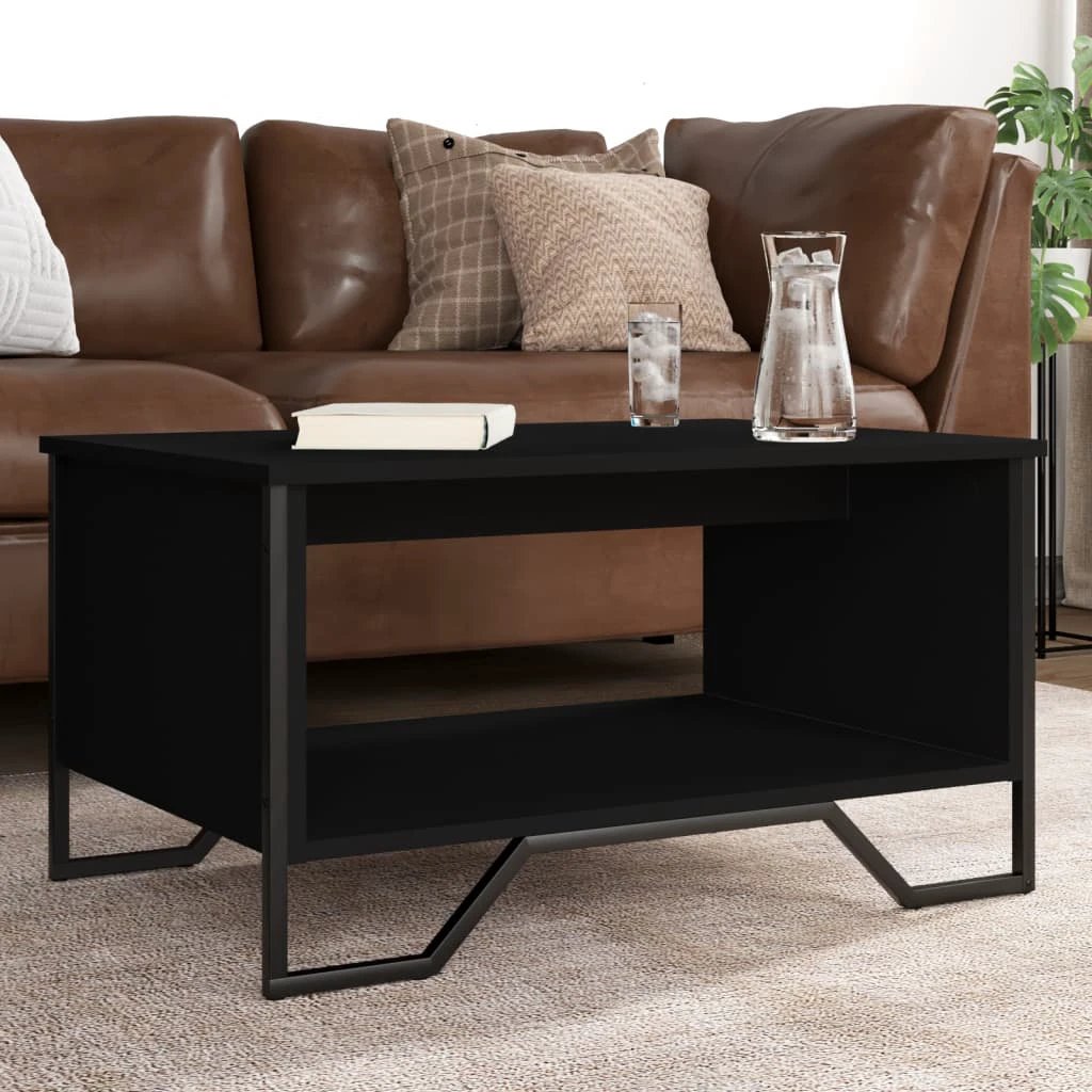 VidaXL Coffee Table 75x51x40 Cm Engineered Wood With Storage Shelf For Living Room by vidaXL