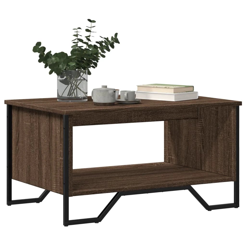 vidaXL VidaXL Coffee Table 75x51x40 cm Engineered Wood Open Shelf for Living Room Decor - Coffee Table