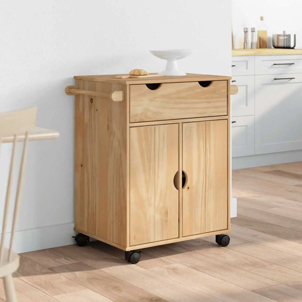 vidaXL Kitchen Trolley OTTA 59x45x80 cm Solid Wood Pine - from vidaXL