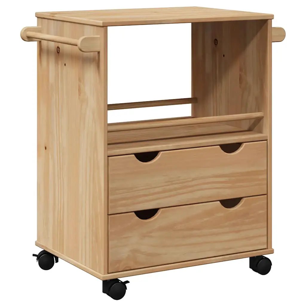 vidaXL Kitchen Trolley OTTA 59x45x80 cm Solid Wood Pine - from vidaXL