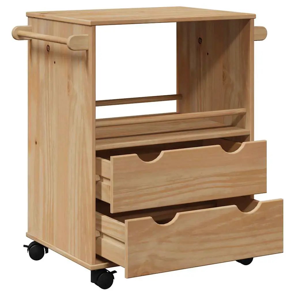 vidaXL Kitchen Trolley OTTA 59x45x80 cm Solid Wood Pine - from vidaXL