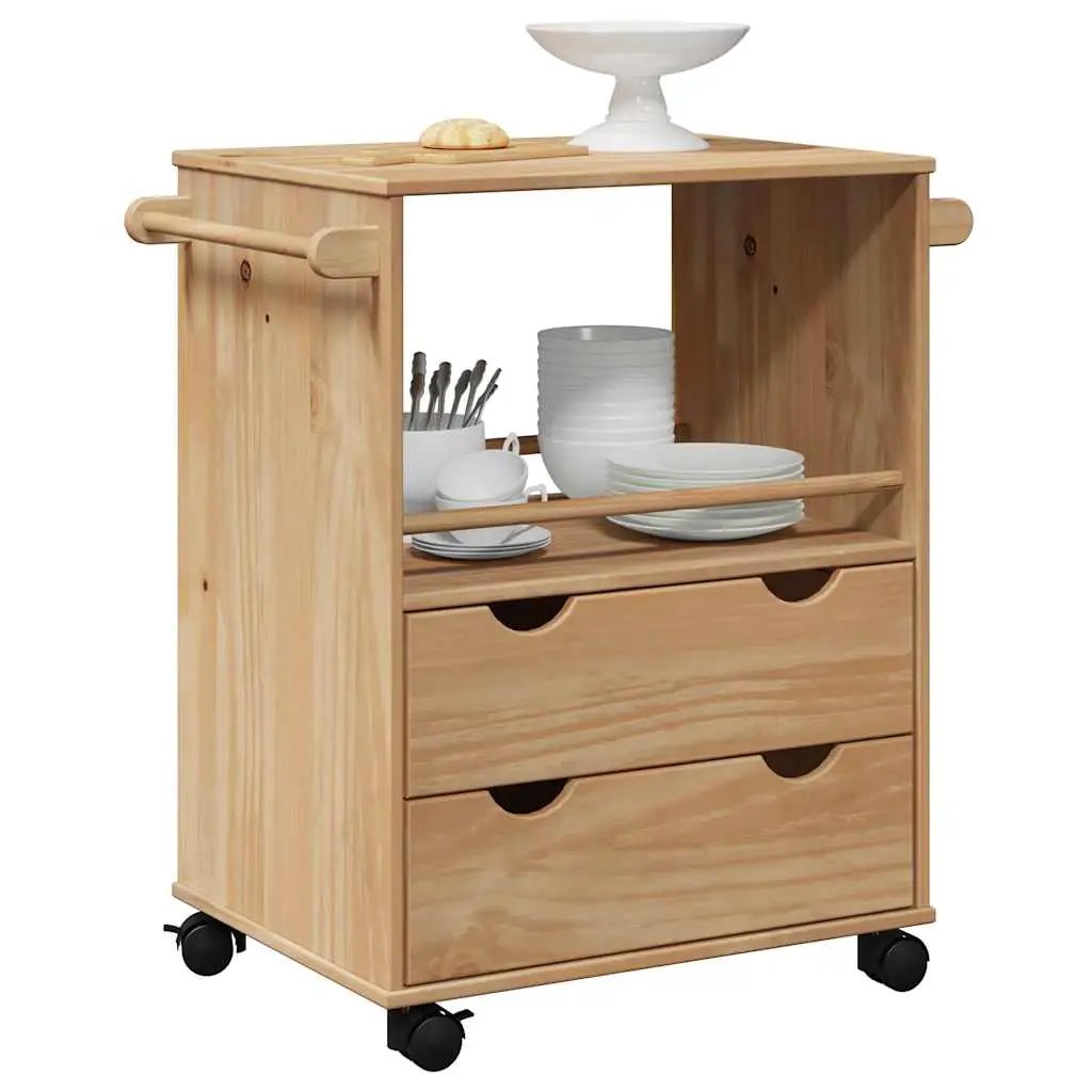 vidaXL Kitchen Trolley OTTA 59x45x80 cm Solid Wood Pine - from vidaXL