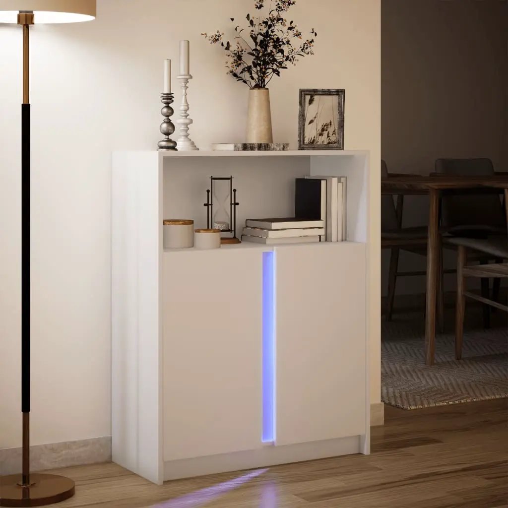 vidaXL vidaXL Sideboard with LED White 77x34x100 cm Engineered Wood - Sideboard