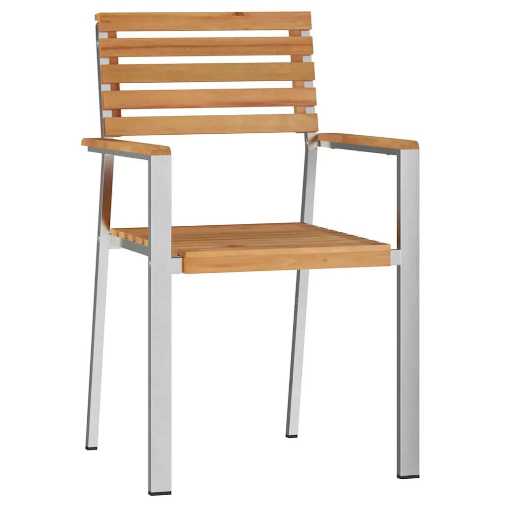 vidaXL vidaXL Garden Chair 2 pcs Oil Natural Solid Teak Wood - Garden Chairs