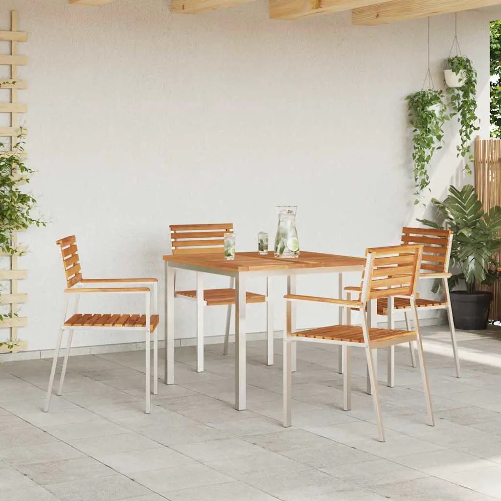 vidaXL vidaXL Garden Chair 4 pcs Oil Natural Solid Teak Wood - Garden Chairs