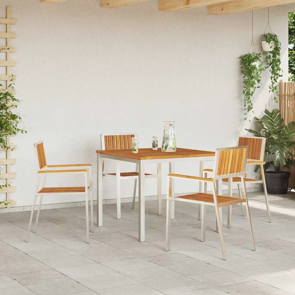 vidaXL vidaXL Garden Chair 4 pcs Brown 56 x 54.5 x 87 cm Solid Acacia Wood -