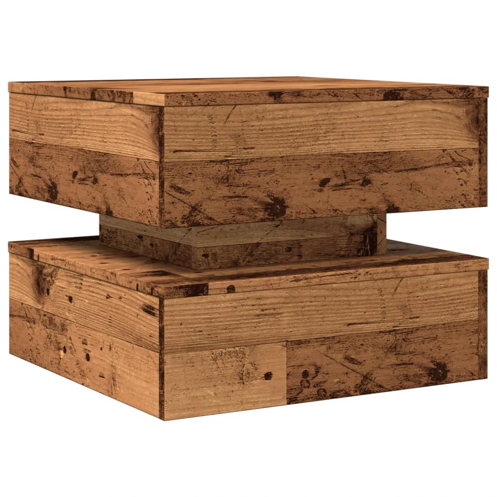 vidaXL vidaXL Coffee Table 50x50x40 cm LED Lights Rustic Modern Living Room Decor Furniture - Coffee Table