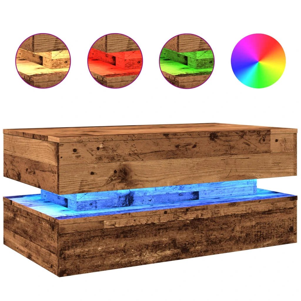 VidaXL Coffee Table 90x50x40 cm LED Living Room by vidaXL