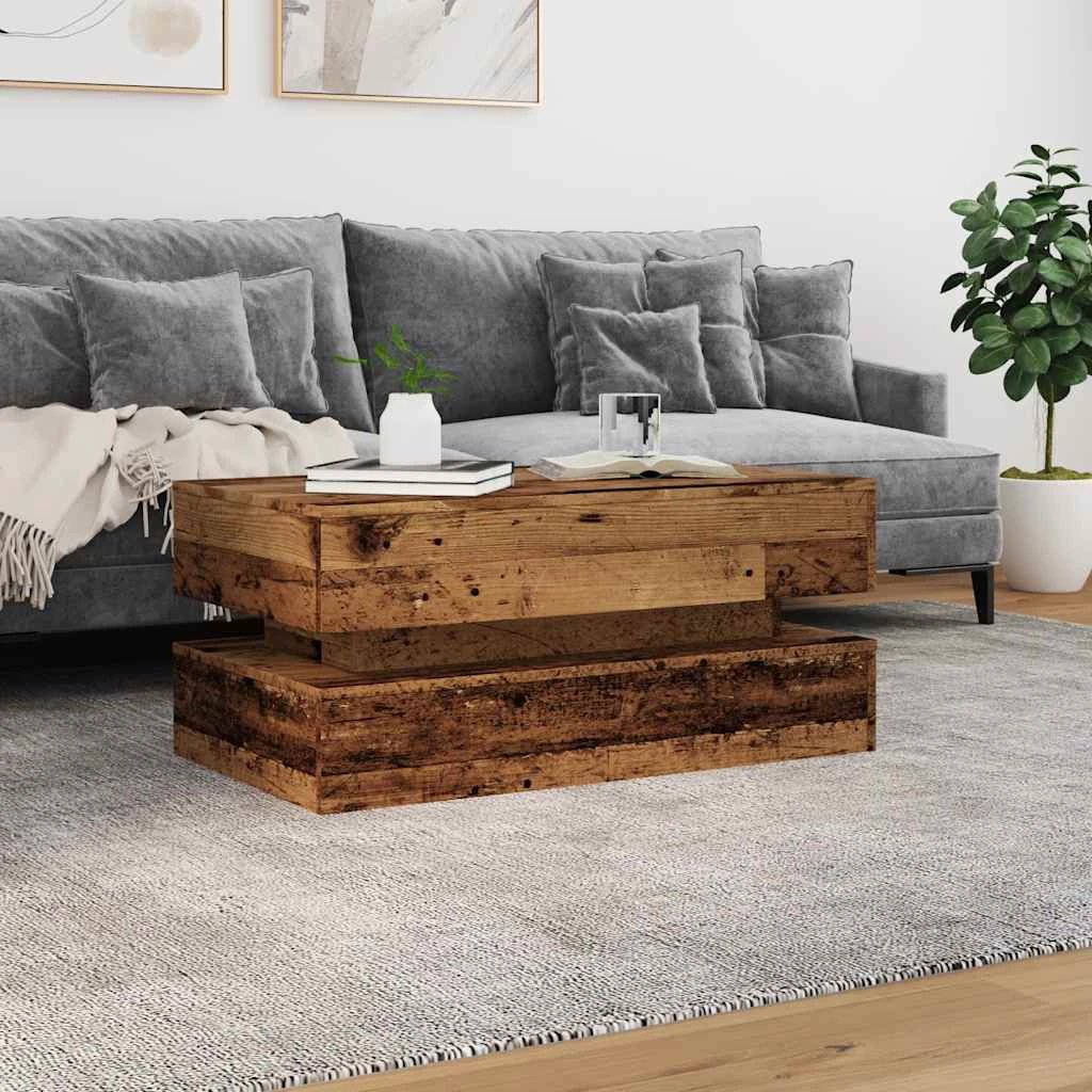 VidaXL Coffee Table 90x50x40 cm LED Living Room by vidaXL