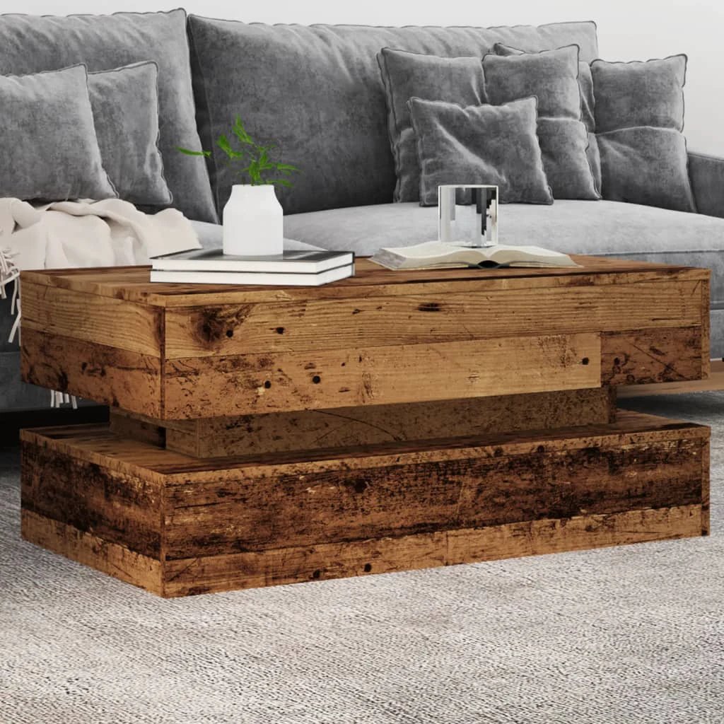 VidaXL Coffee Table 90x50x40 cm LED Living Room by vidaXL