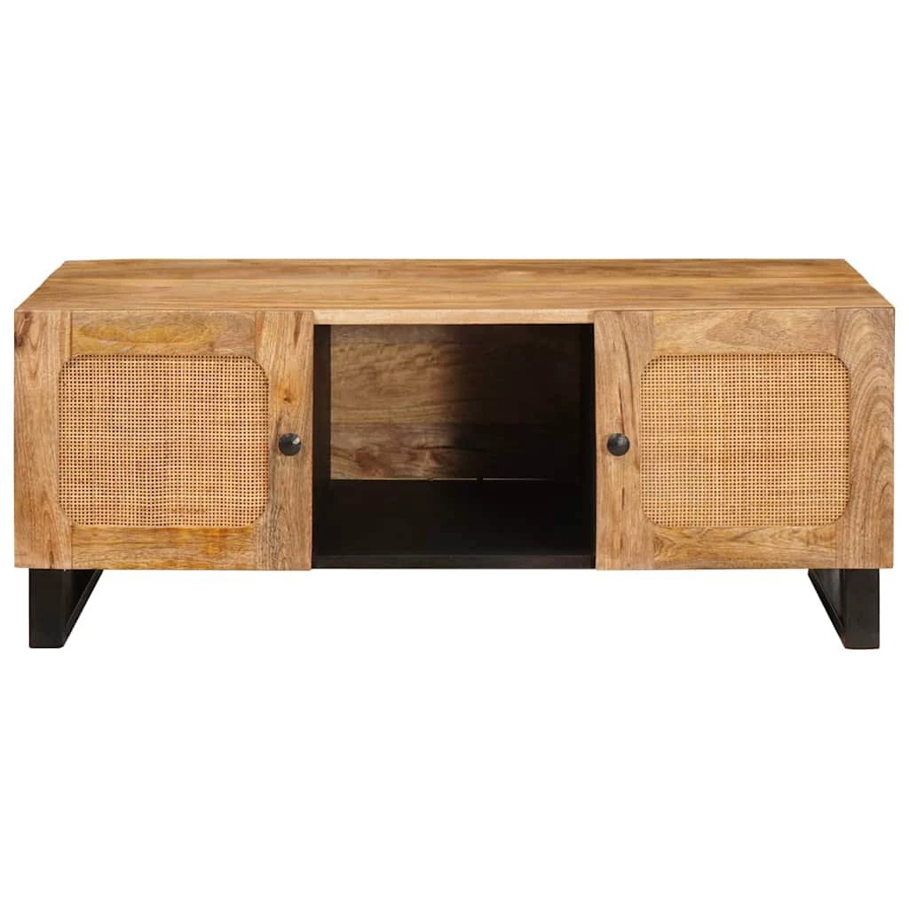 vidaXL Coffee Table 100 x 54 x 40 cm Solid Mango Wood Caned Doors Living Room Decor Accent by vidaXL