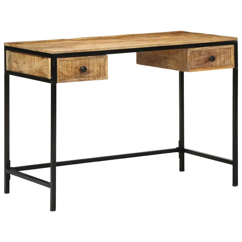 vidaXL vidaXL Writing Desk Brown 105 x 50 x 75 cm Solid Mango Wood and Metal - Desk