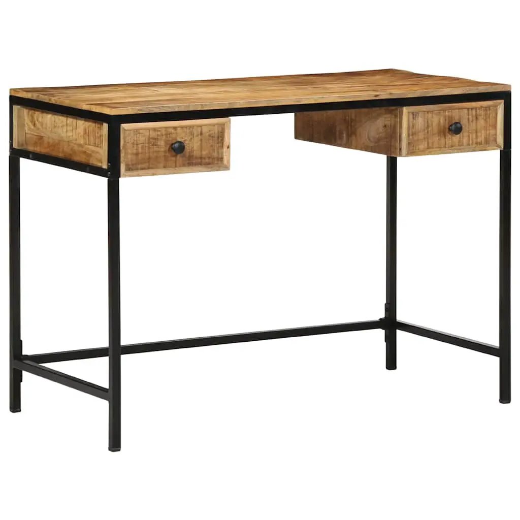 vidaXL vidaXL Writing Desk Brown 105 x 50 x 75 cm Solid Mango Wood and Metal - Desk