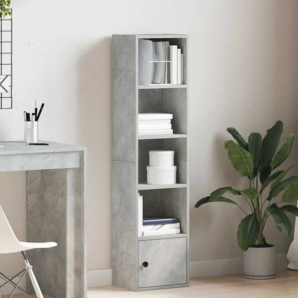 vidaXL vidaXL Bookcase Concrete Grey 31x24x127 cm Engineered Wood - Bookcase