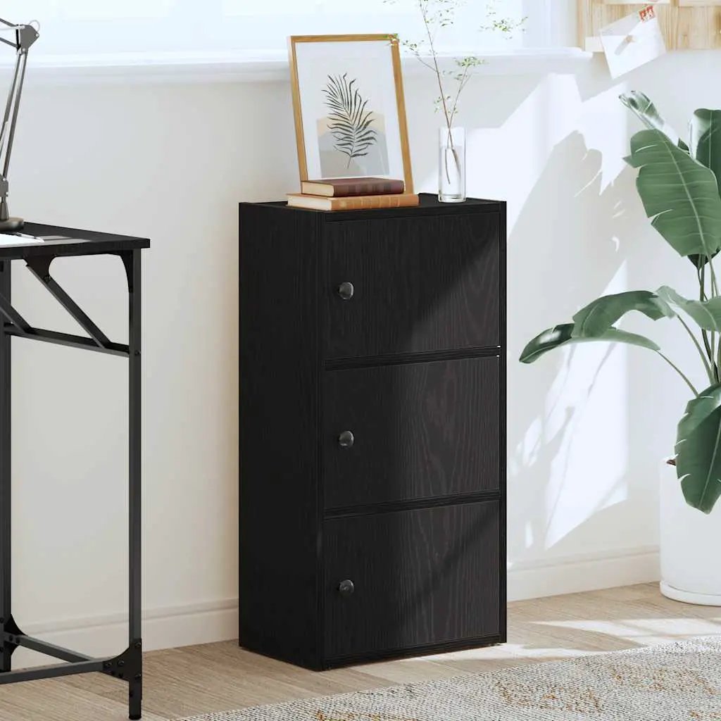 vidaXL vidaXL Bookcase Black Oak 40x24x77 cm Engineered Wood - Bookcase
