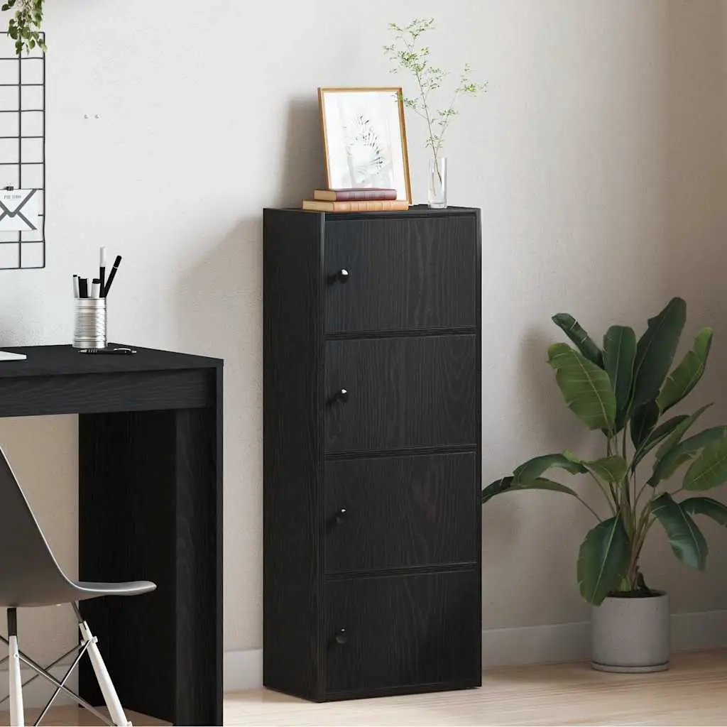 vidaXL vidaXL Bookcase Black Oak 40x24x102 cm Engineered Wood - Bookcase