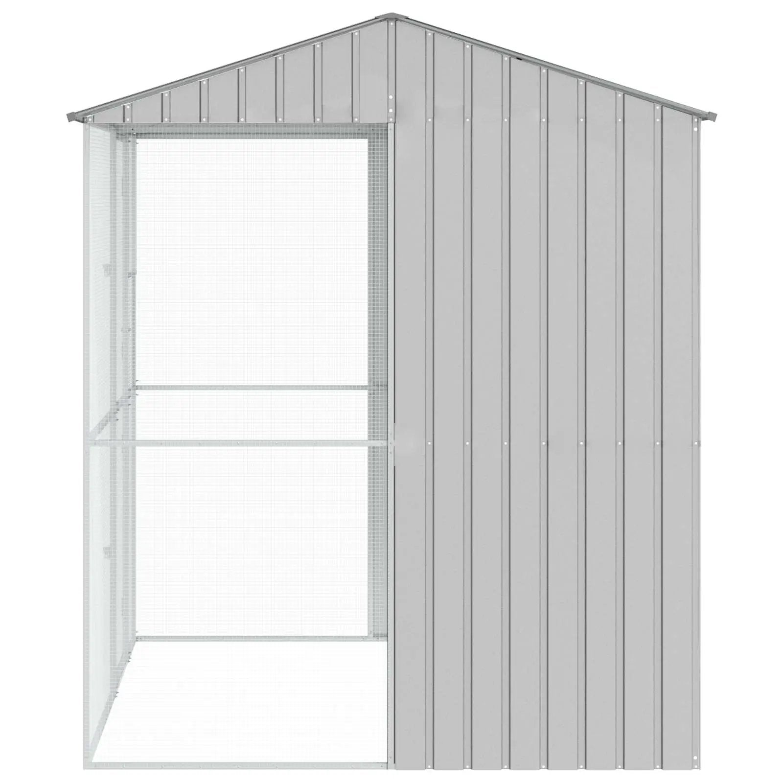 vidaXL vidaXL Bird Cage with Storage Grey 215 x 210 x 247 cm Galvanised Steel - Bird Cage