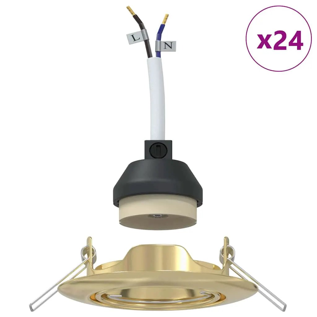 vidaXL vidaXL Spotlight 24 pcs Gold 9 x 9 x 2.5 cm Metal - Spotlight