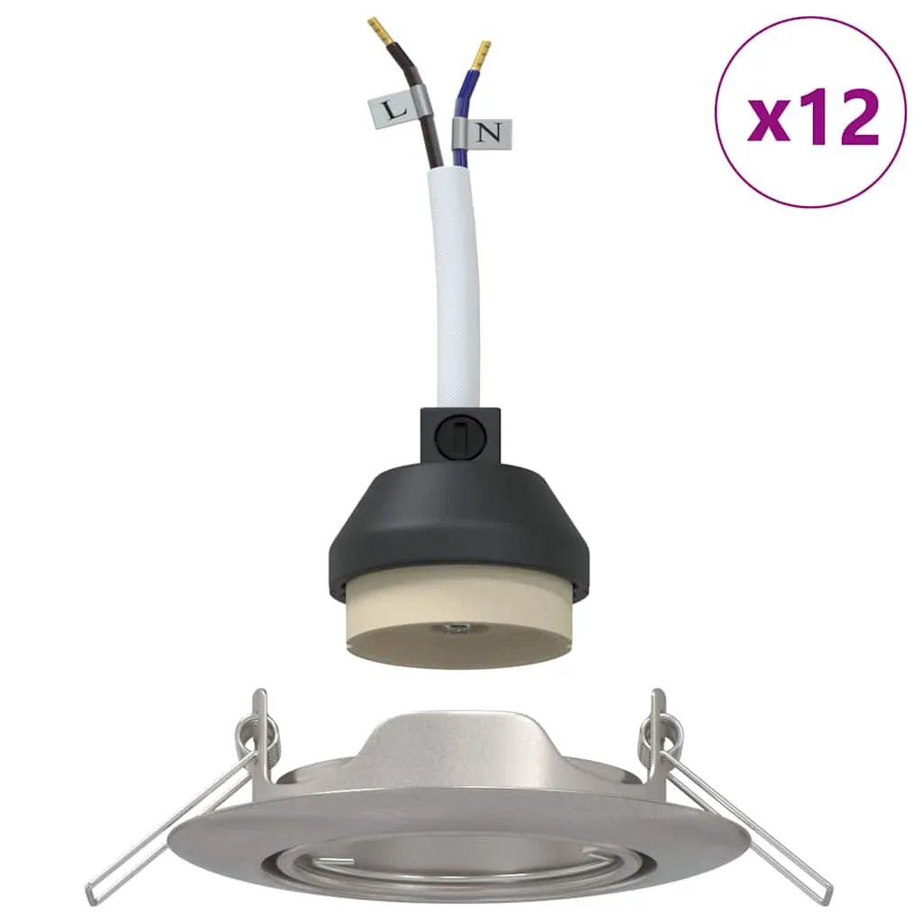 vidaXL vidaXL Spotlight 12 pcs Silver 9 x 9 x 2.5 cm Metal - Spotlight