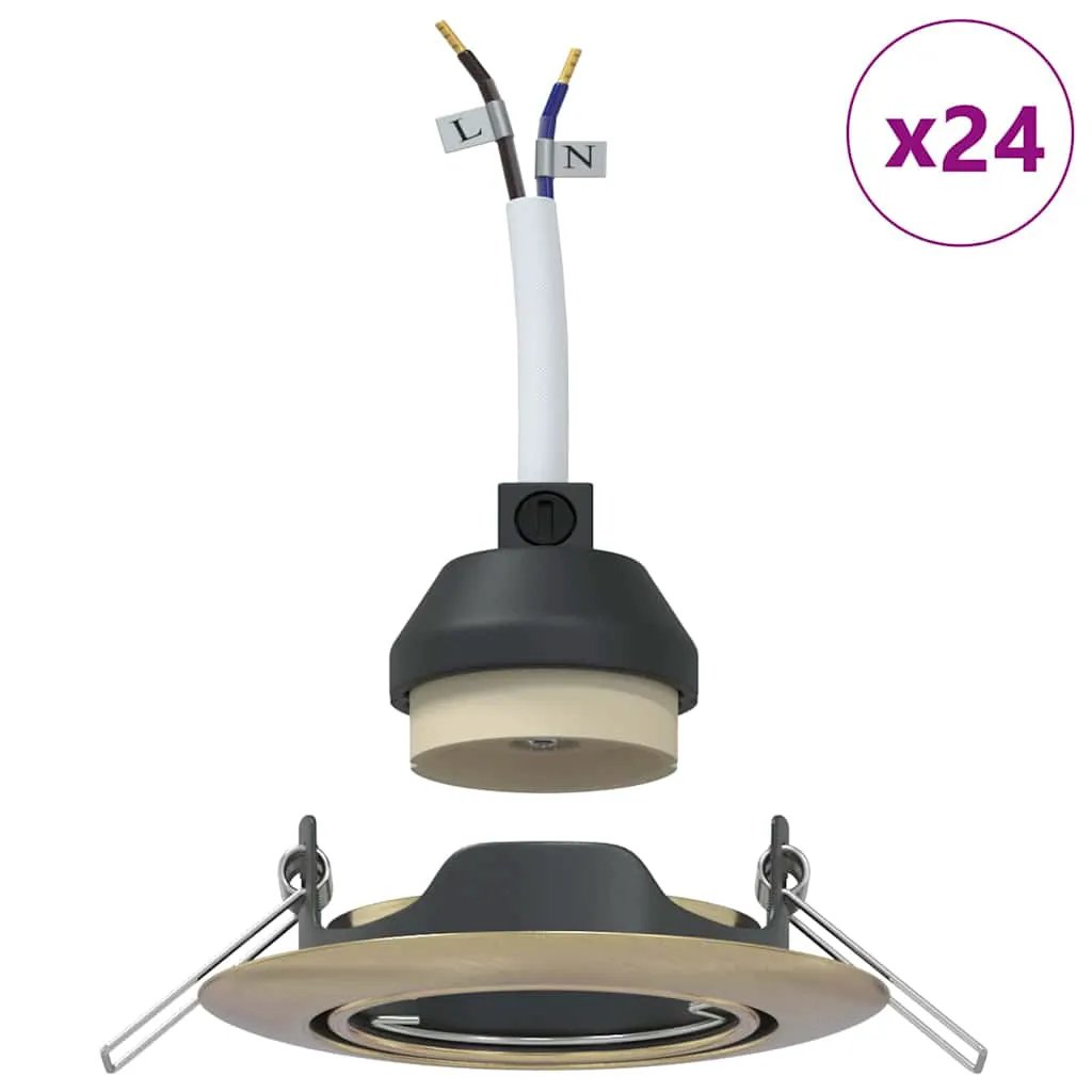 vidaXL vidaXL Spotlight 24 pcs Brass 9 x 9 x 2.5 cm Metal - Spotlight