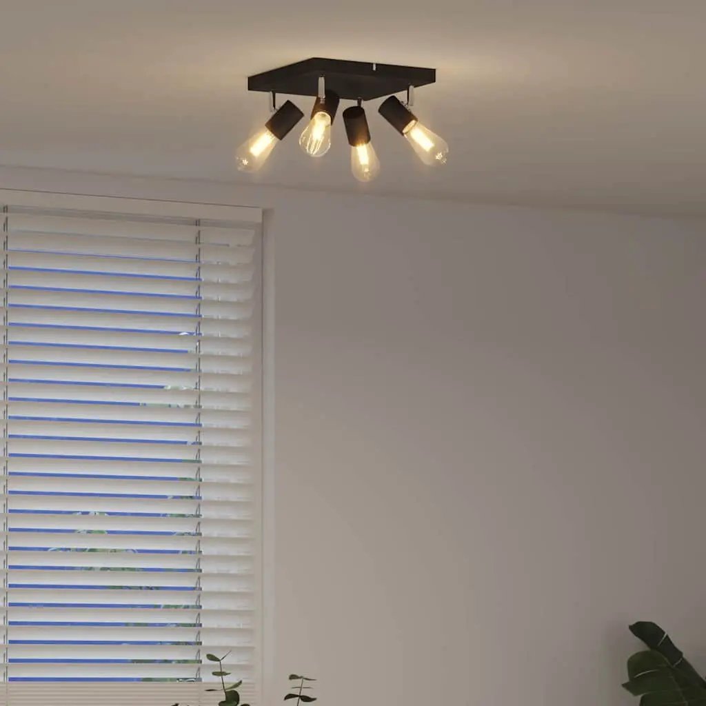vidaXL vidaXL Ceiling Spotlight Black 26.5 x 26 x 11.5 cm Metal - Spotlight
