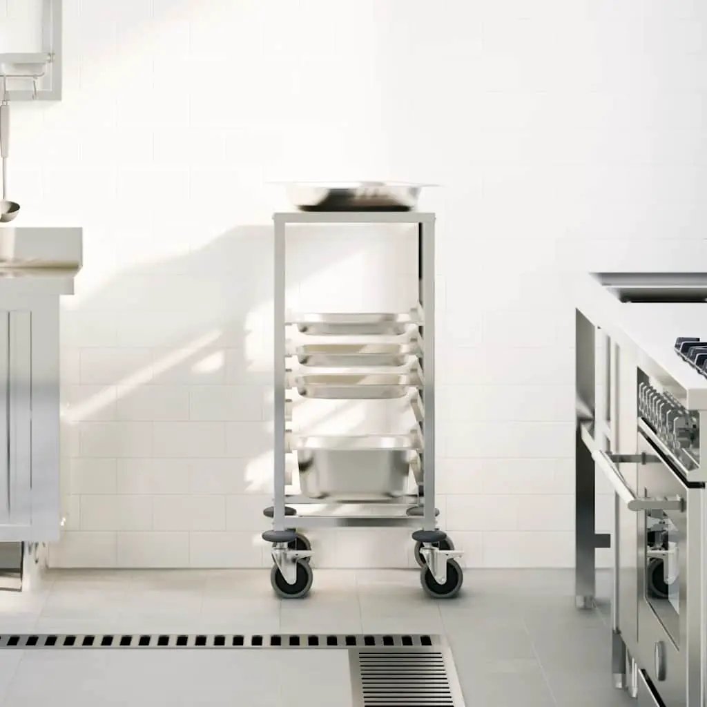 vidaXL Tray Trolley with 6 GN Containers 39x55x87 cm Stainless Steel - from vidaXL