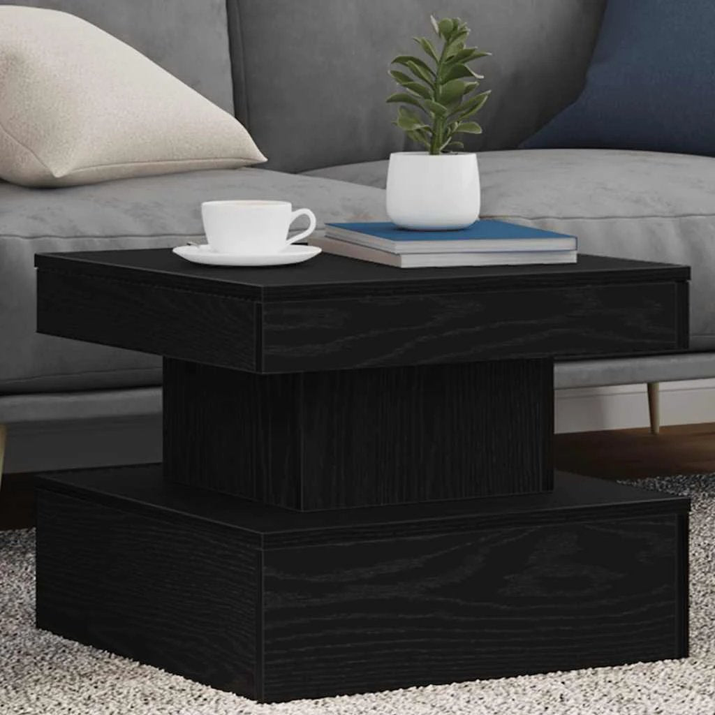 vidaXL VidaXL Coffee Table 50x50x40 LED Lights Home - Coffee Table