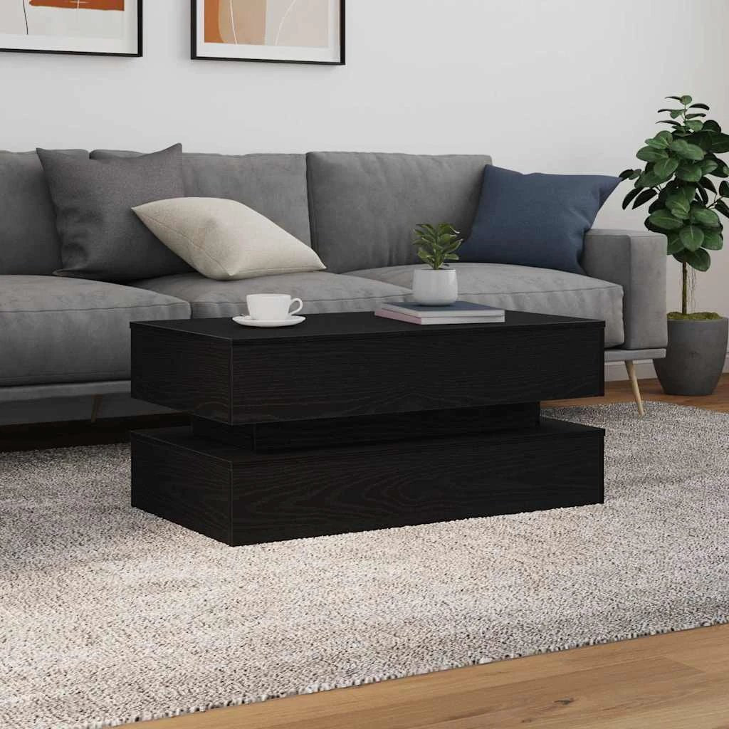 vidaXL vidaXL Coffee Table 90x50x40 Cm LED Lights Home - Coffee Table