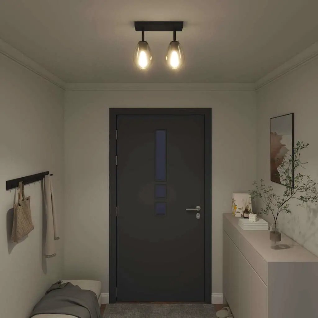 vidaXL vidaXL Ceiling Spotlight Black 33 x 13 x 26 cm Glass and Metal - Spotlight