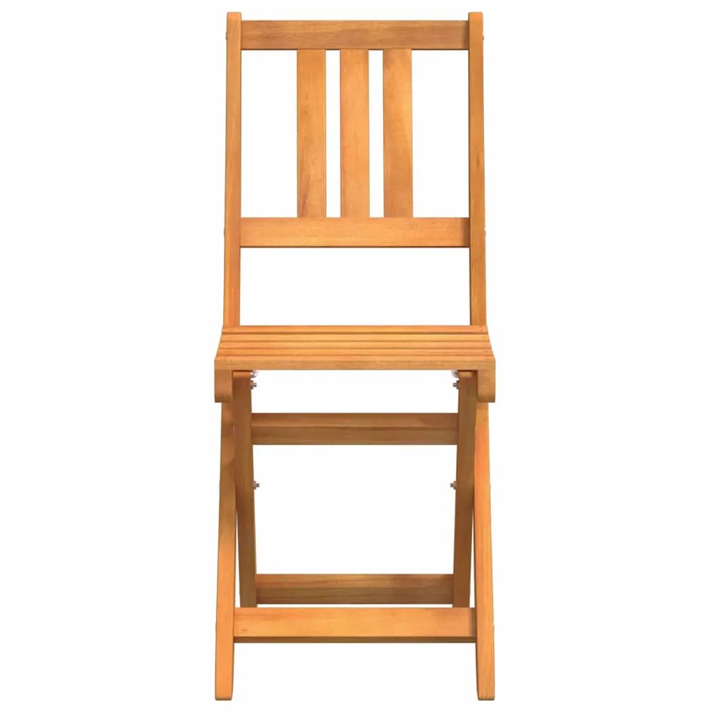 vidaXL vidaXL Garden Chair with Cushion Folding 2 pcs Solid Acacia Wood - Garden Chairs