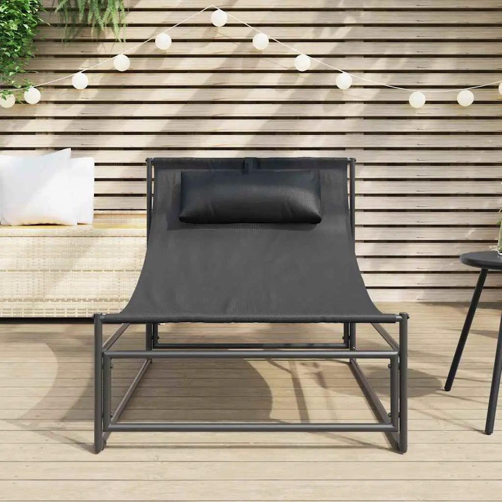 vidaXL vidaXL Garden Lounger Chair Anthracite 87x74x73 cm Steel and Textilene - Garden Chairs